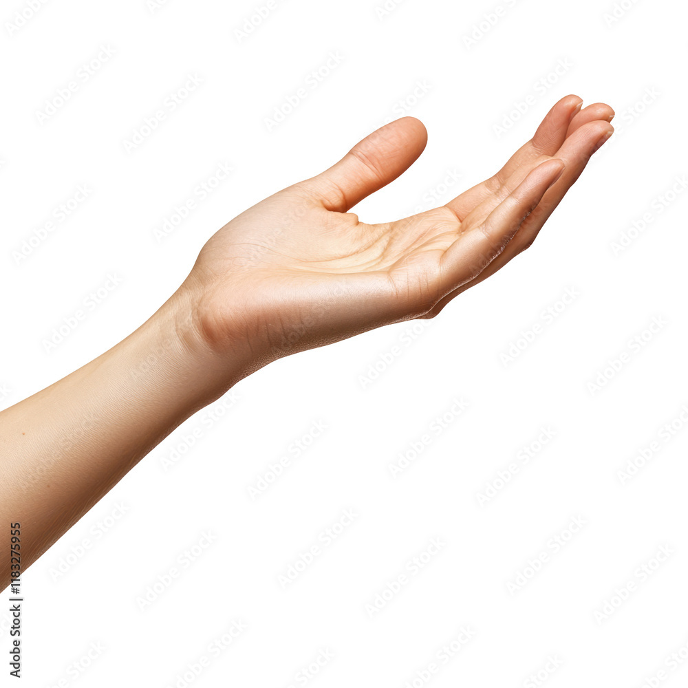 Gesture of an Open Palm Facing Up Isolated on Transparent Background Gesture of an Open Palm Facing Up Isolated on Transparent Background