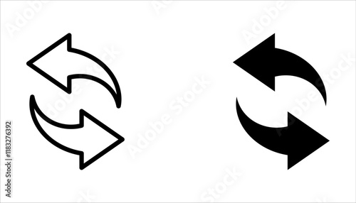 Repeat icon set. Repeating vector symbol on white background