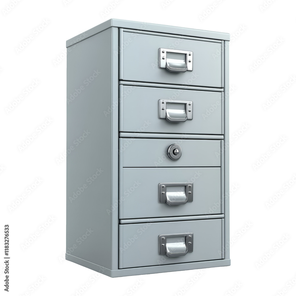 Isolated 3D Combination Lock Cabinet with Multiple Drawers Isolated 3D Combination Lock Cabinet with Multiple Drawers
