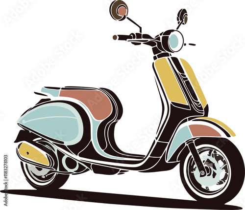 scooter design line vector illustration white background