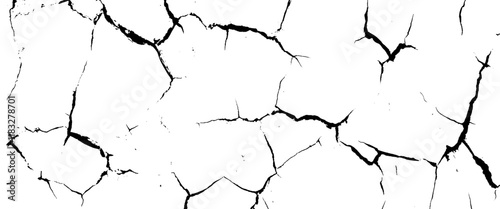 Vector surface cracks and fissures in ground. and surface and scratches Transparent background.