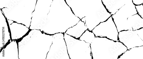 Obraz na płótnie Vector surface cracks and fissures in ground. and surface and scratches Transparent background. w salonie