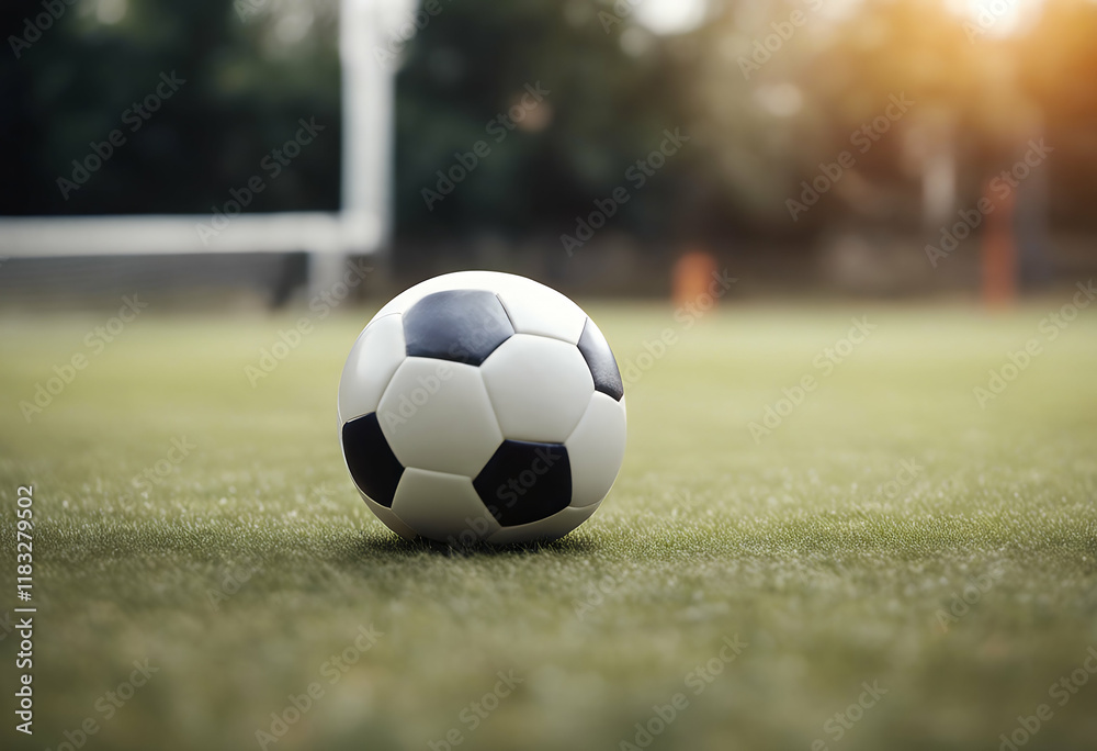 Obraz premium background space field blurred ball copy player kicking dynamic sport energy football foot green grass gaming game athletic