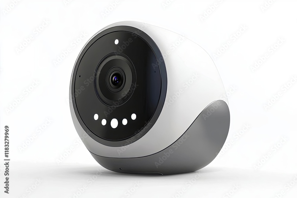 Compact AI Security Camera, Curved Design Compact AI Security Camera, Curved Design