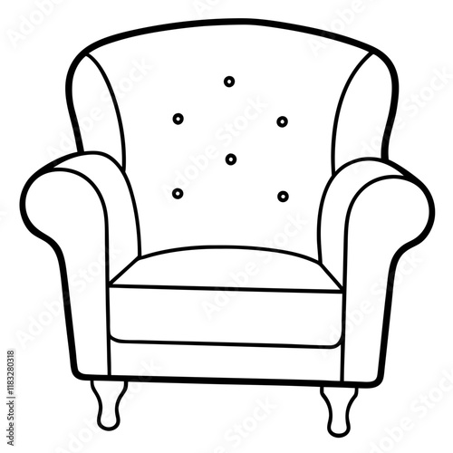 armchair line art vector illustration