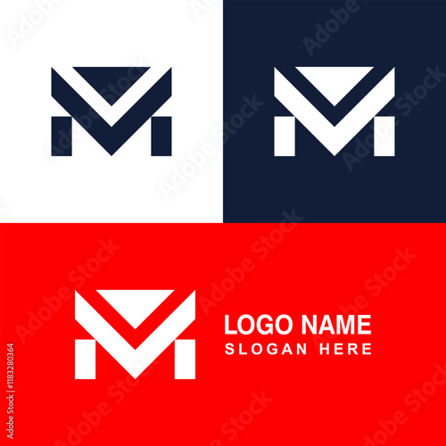 M logo template, Creative and Modern Symbol.