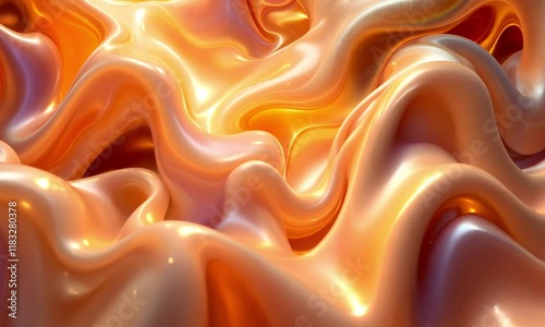 3D Animation of A close-up of a swirling, abstract pattern of orange and pink hues, with a bright, radiant glow at the center. Video background