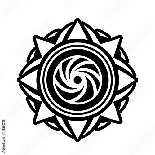 A glyph style icon of abstract energy symbol