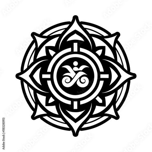 Reiki tattoo icon in solid style