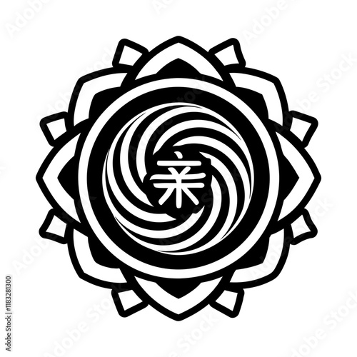 A filled style icon of energy vortex symbol