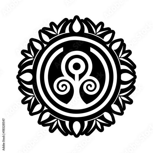 A glyph style icon of healing forest symbol