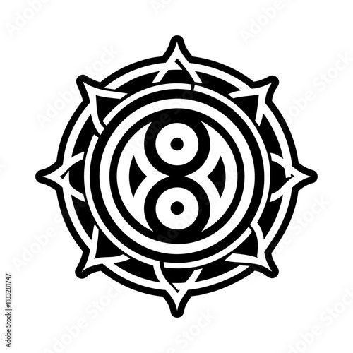 A filled style icon of inner peace symbol