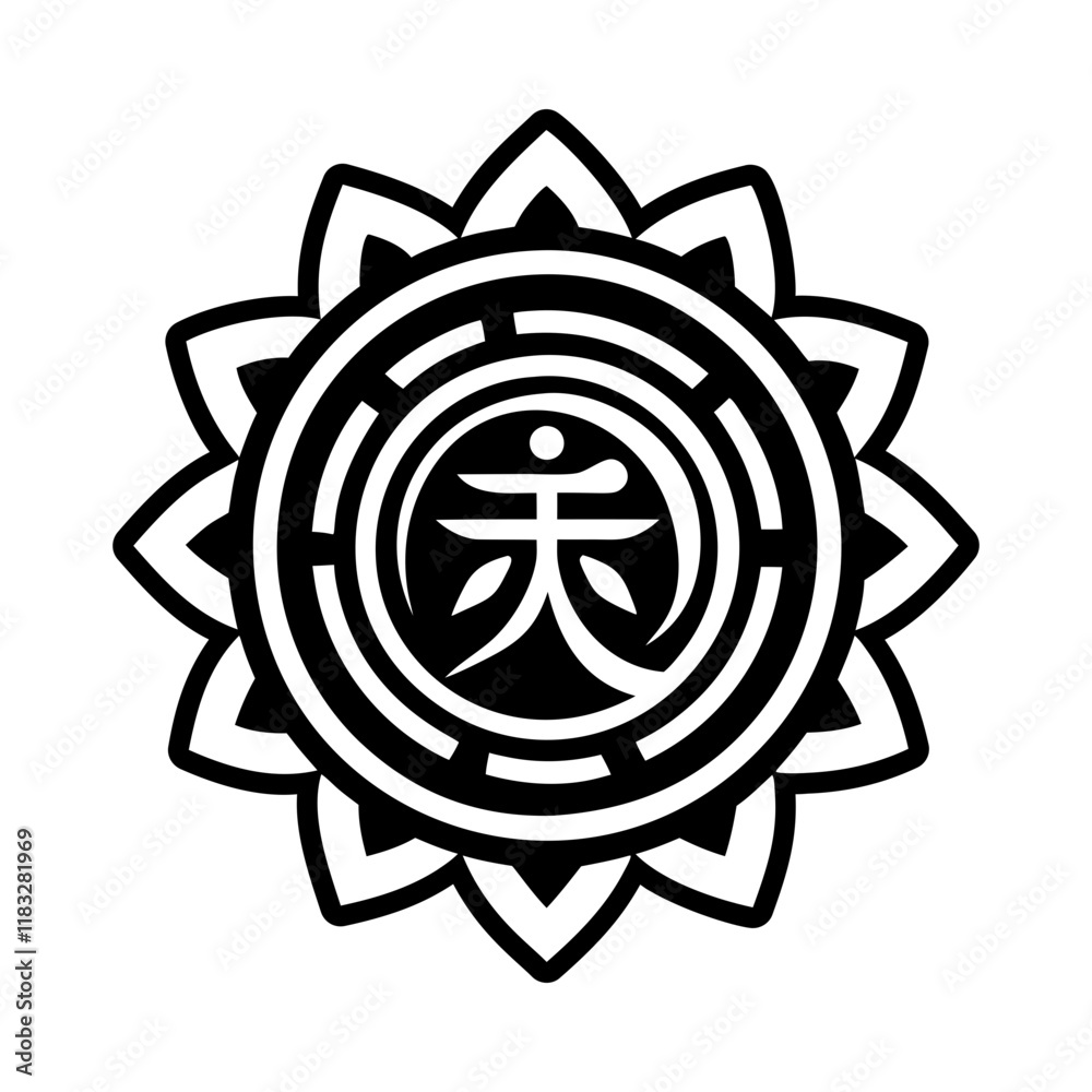 A glyph style icon of positive energy symbol A glyph style icon of positive energy symbol