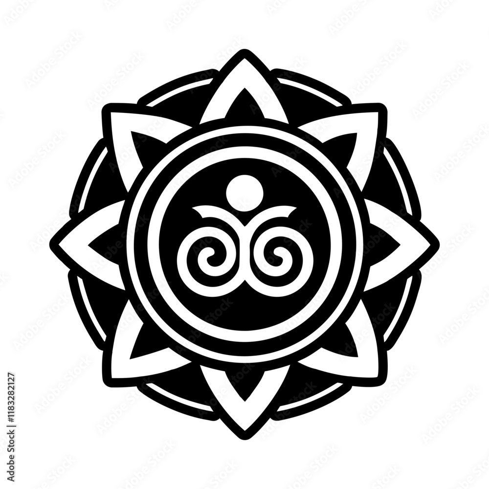 Naklejka premium A filled style icon of rejuvenation reiki symbol
