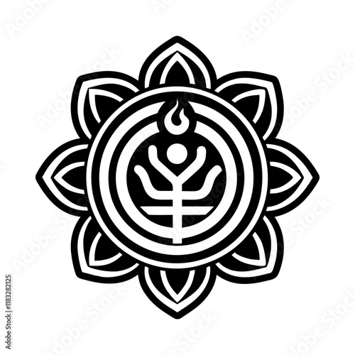 Reiki fire symbol icon in solid style