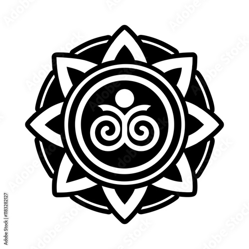 A filled style icon of rejuvenation reiki symbol