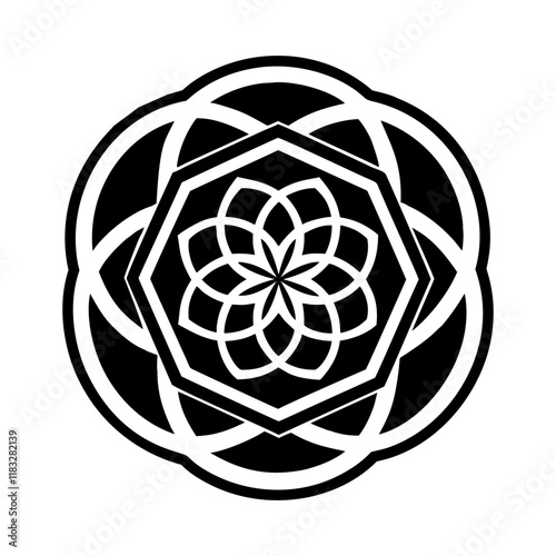 Sacred geometry icon in glyph style