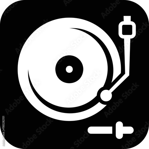 Simple vector icon vinyl record player