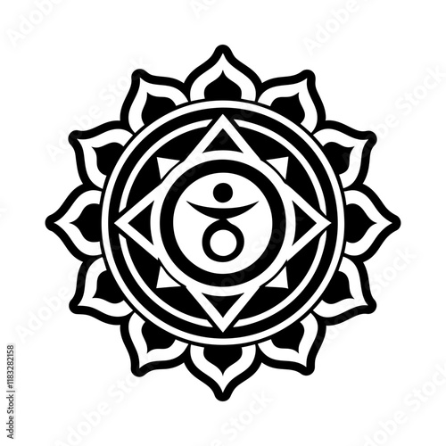 Sacred karuna icon in solid style