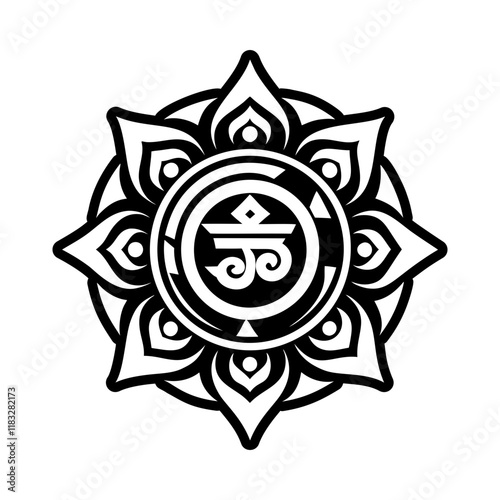 A filled style icon of tibetan symbol