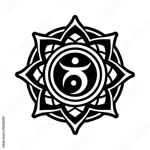 A solid style icon of serenity healing symbol