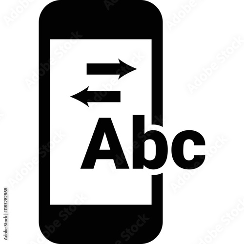 Simple vector icon mobile translator