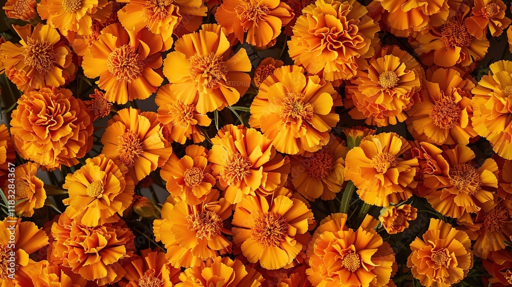 Fototapeta premium marigold seamless pattern wallpaper