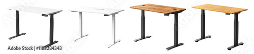 Different Styles of Modern Desks Isolated on Transparent Backgrounds