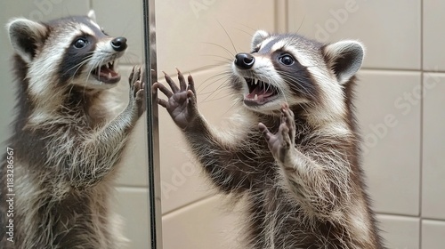 Raccoon's Reflection: A Wild Encounter