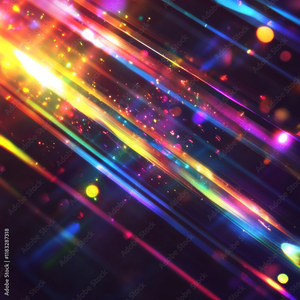 Colorful prismatic light leaks with rainbow bokeh Colorful prismatic light leaks with rainbow bokeh