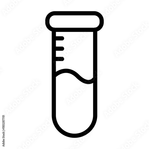 Test Tube Vector Line Icon Design