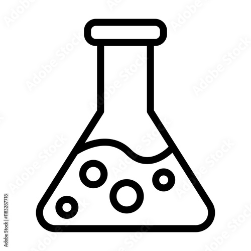 Laboratory Flask Vector Line Icon Design