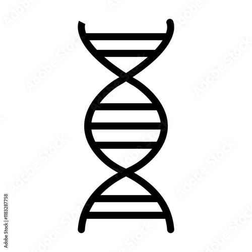 DNA Strand Vector Line Icon Design