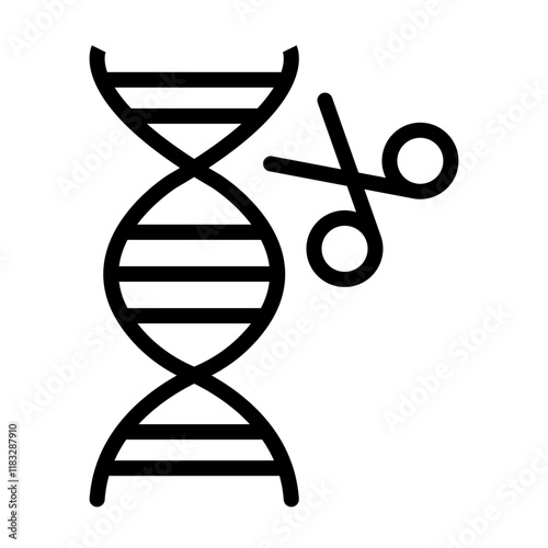 Gene Editing Vector Line Icon Design