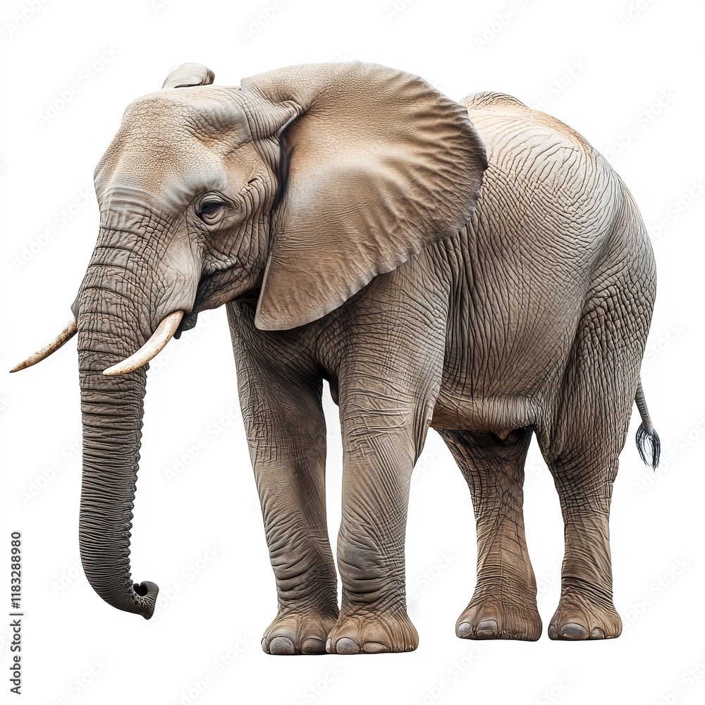 Fototapeta premium Elephant animal isolated on white background