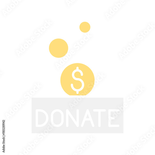 Donation icon in flat color style