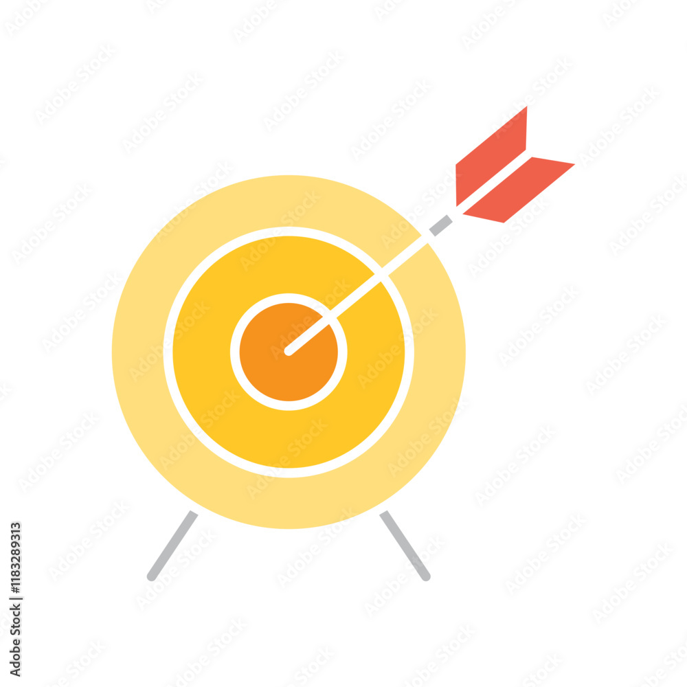 Target, aim icon in flat color style Target, aim icon in flat color style