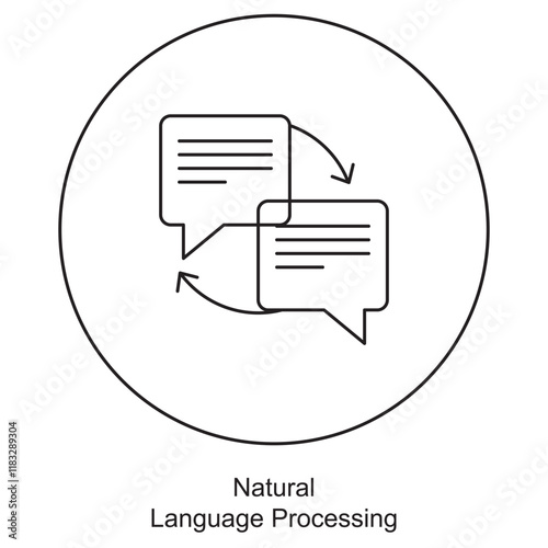 Natural Language Processing Icon, Unlocking the Power of Natural Language Processing in AI, Advancements and Applications in Natural Language Processing, vector