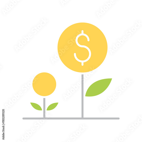 Investment Tree icon in flat color style