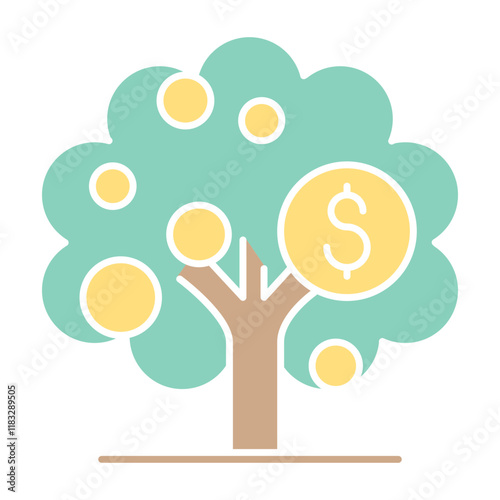 Benefit icon in flat color style