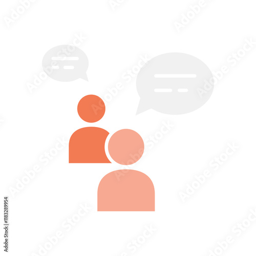 speaking icon in flat color style