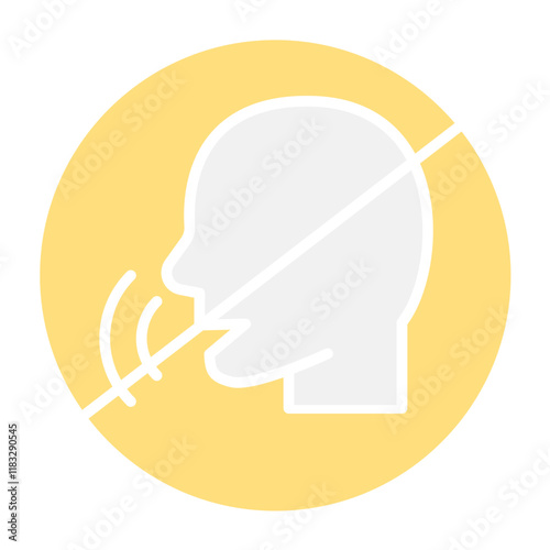 Quiet area icon in flat color style