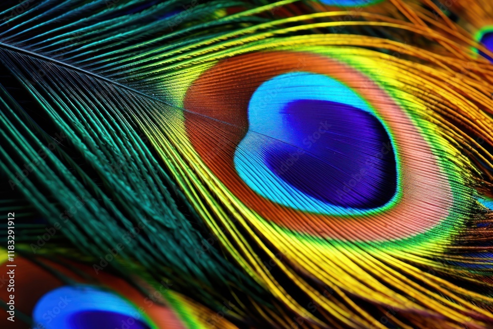 Obraz premium Peacock feather pattern nature bird.