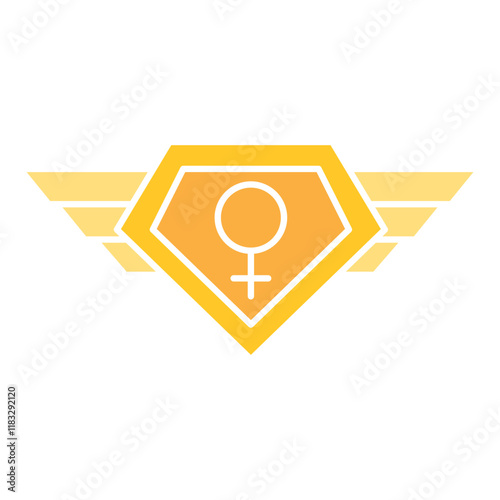 Superwoman Badge icon in flat color style