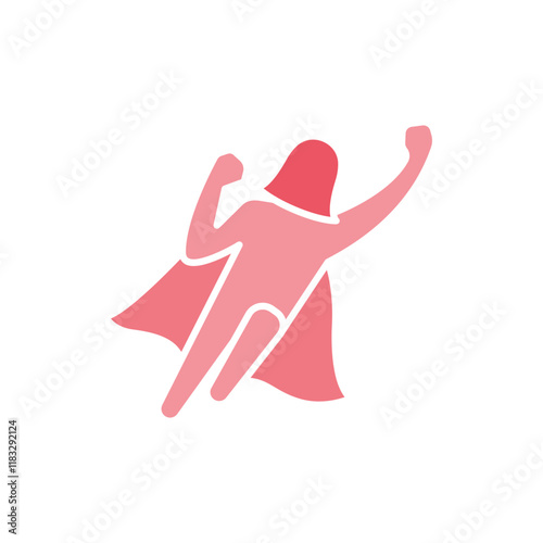 Superwoman icon in flat color style