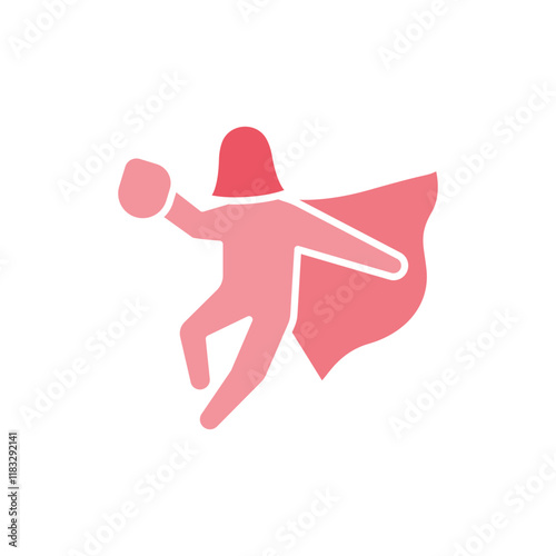 Superwoman icon in flat color style