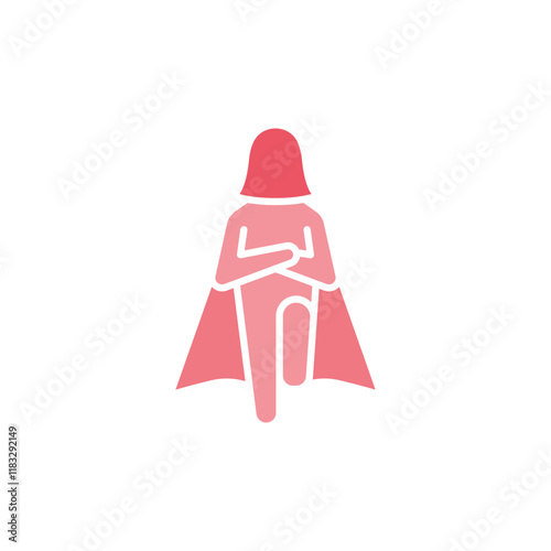 Superwoman icon in flat color style
