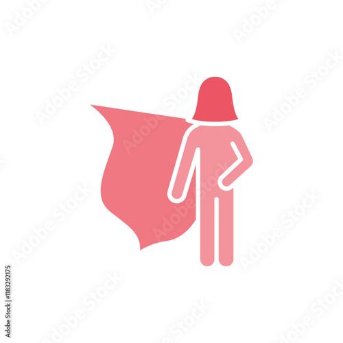 Superwoman icon in flat color style