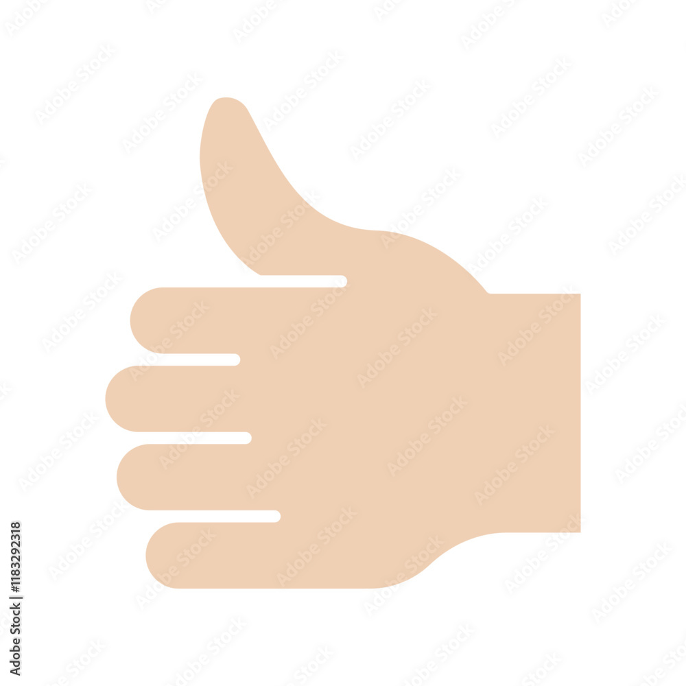 Thumb up icon in flat color style Thumb up icon in flat color style