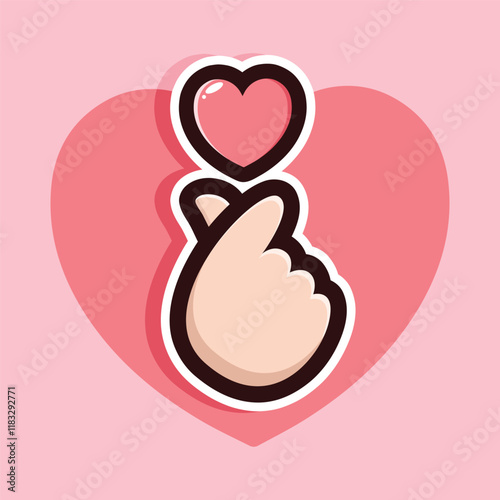 Korean heart shaped finger design